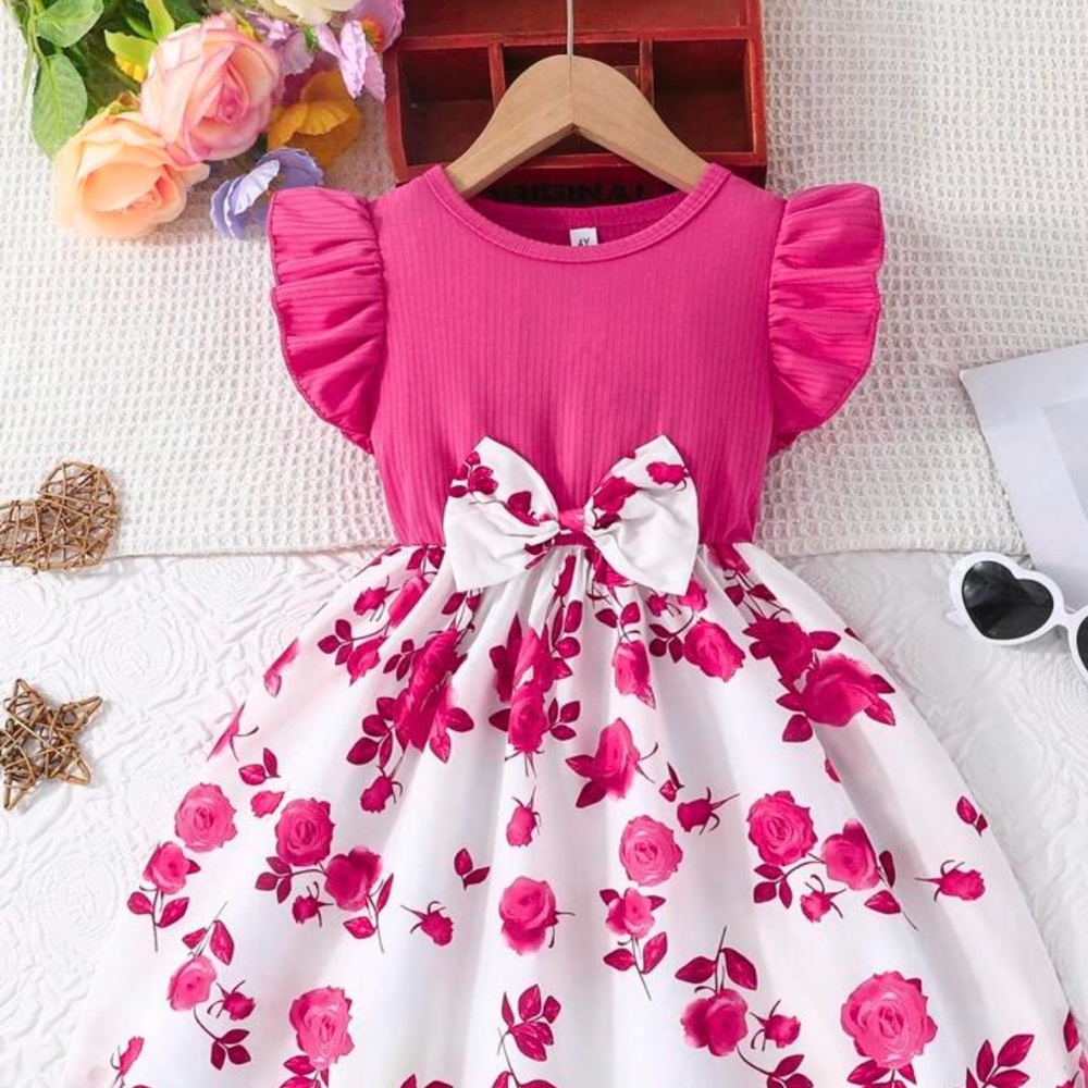 Pink Floral Kids Dress